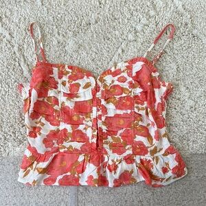 Pink Ruched Crop Camisole